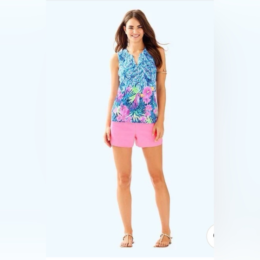Lilly Pulitzer Blue and Green Patterned Garment